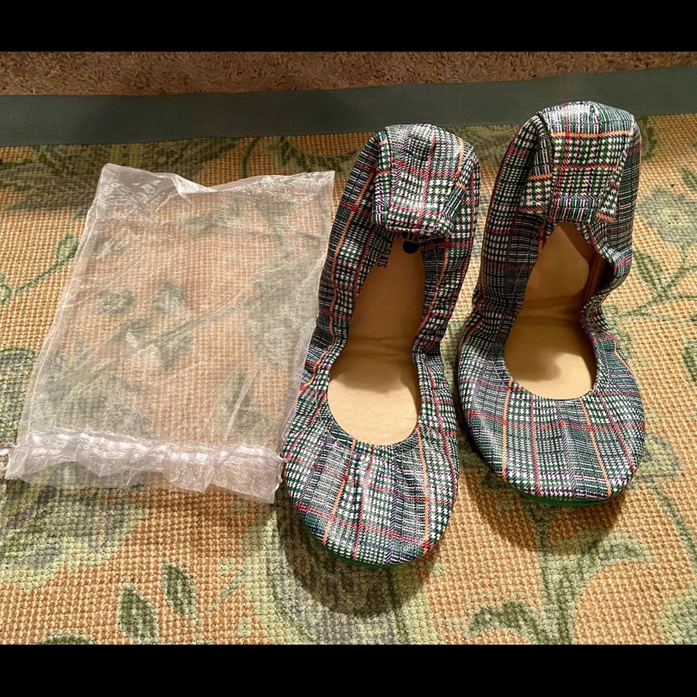 Green Plaid Storehouse Flats